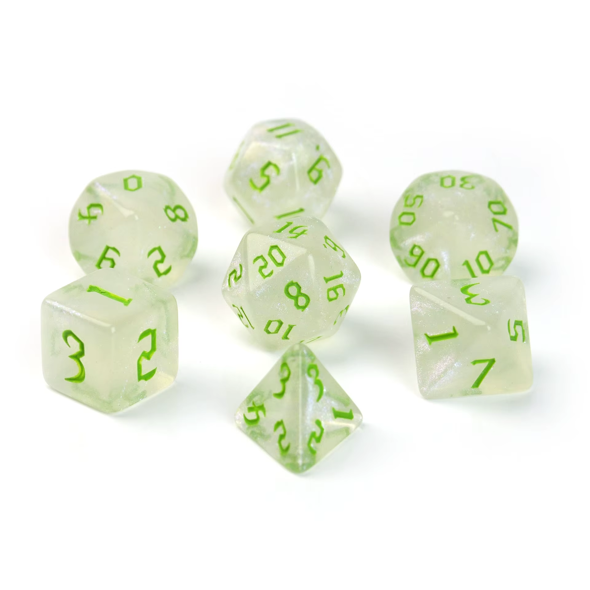 Light Green Transparent White Dice