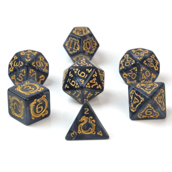 Black Dragon Pattern Dice