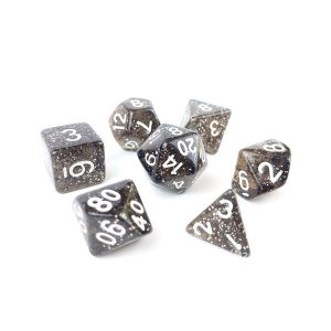 Black Glitter Transparent Dice