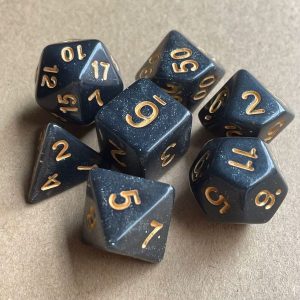 Black & Gold Glitter Dice
