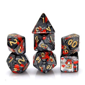Black Red Splatter Dice
