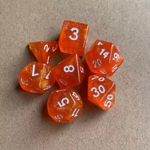 Coral Red Glitter Dice