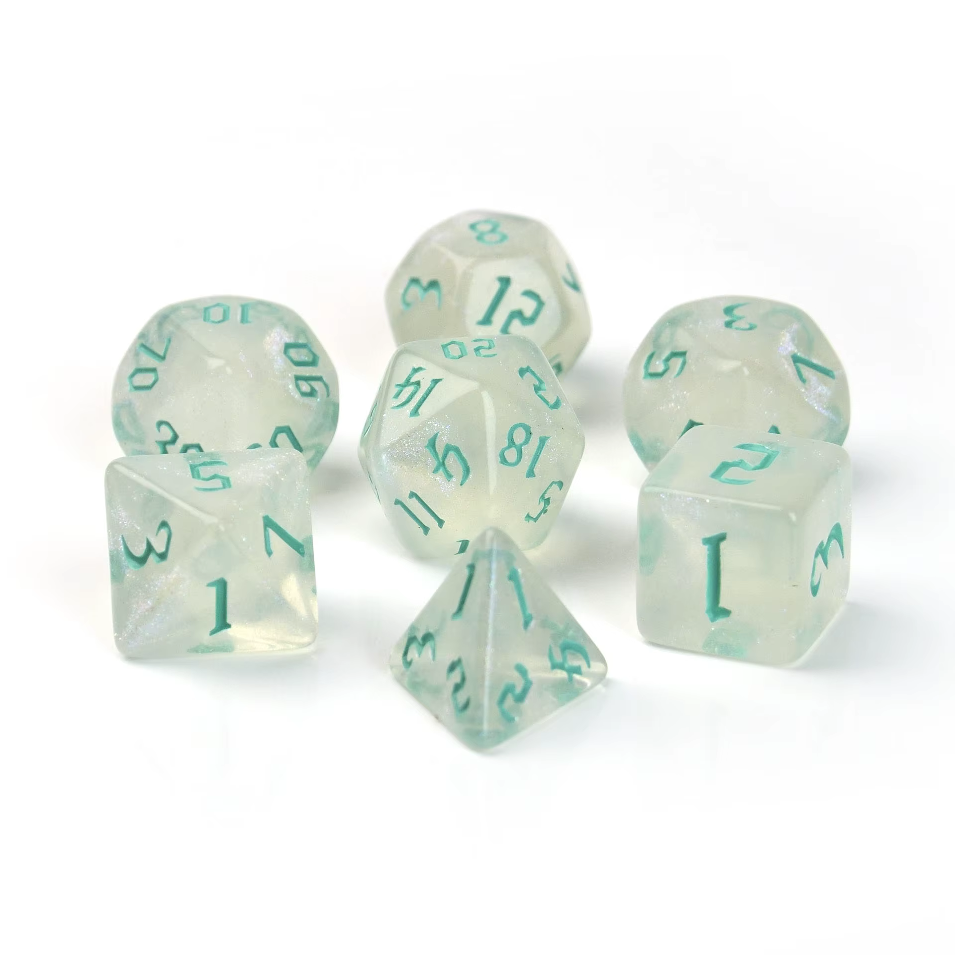 Army Green Transparent White Dice