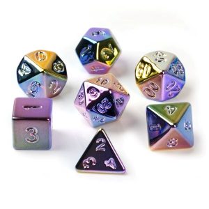 Rainbow Electroplated Metal Dice