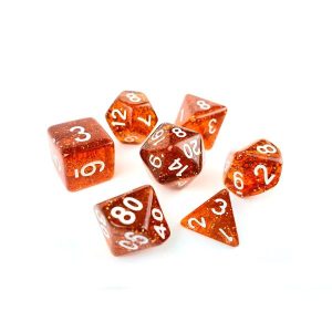 Red Glitter Transparent Dice