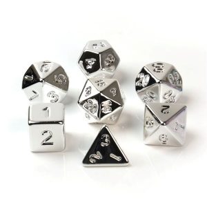 Silver Electroplated Metal Dice