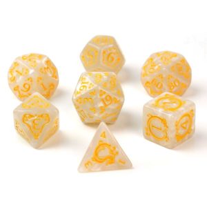 White Dragon Pattern Dice