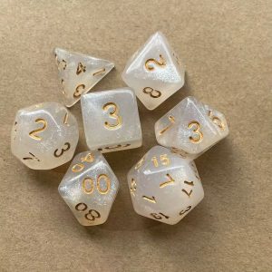 White Glitter Dice
