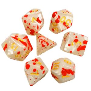 White Red Splatter Dice
