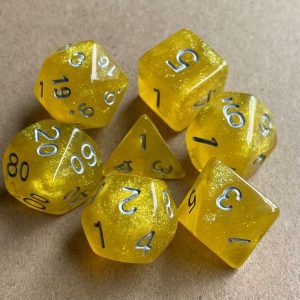 Yellow Glitter Dice