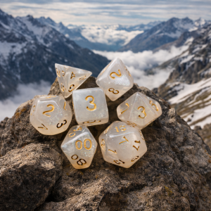 Two Colour Glitter Dice on Mountains