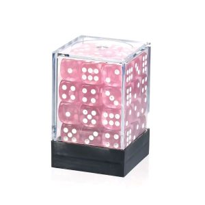 36 transparent pink d6, emperors children dice, warhammer dice