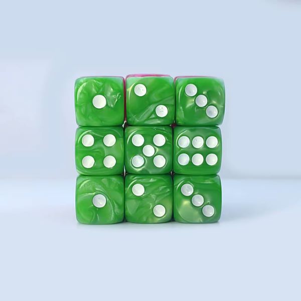 marble green 16mm d6 - 10d6, ork dice, warhammer dice