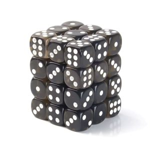 black transparent dice D6