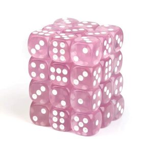 pale pink transparent dice D6