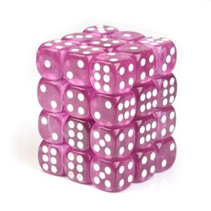 pink transparent dice D6