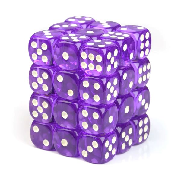 purple transparent dice D6